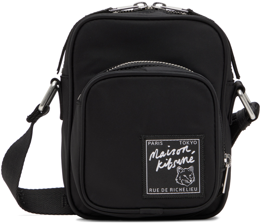 Maison Kitsuné Black Nylon Crossbody Bag