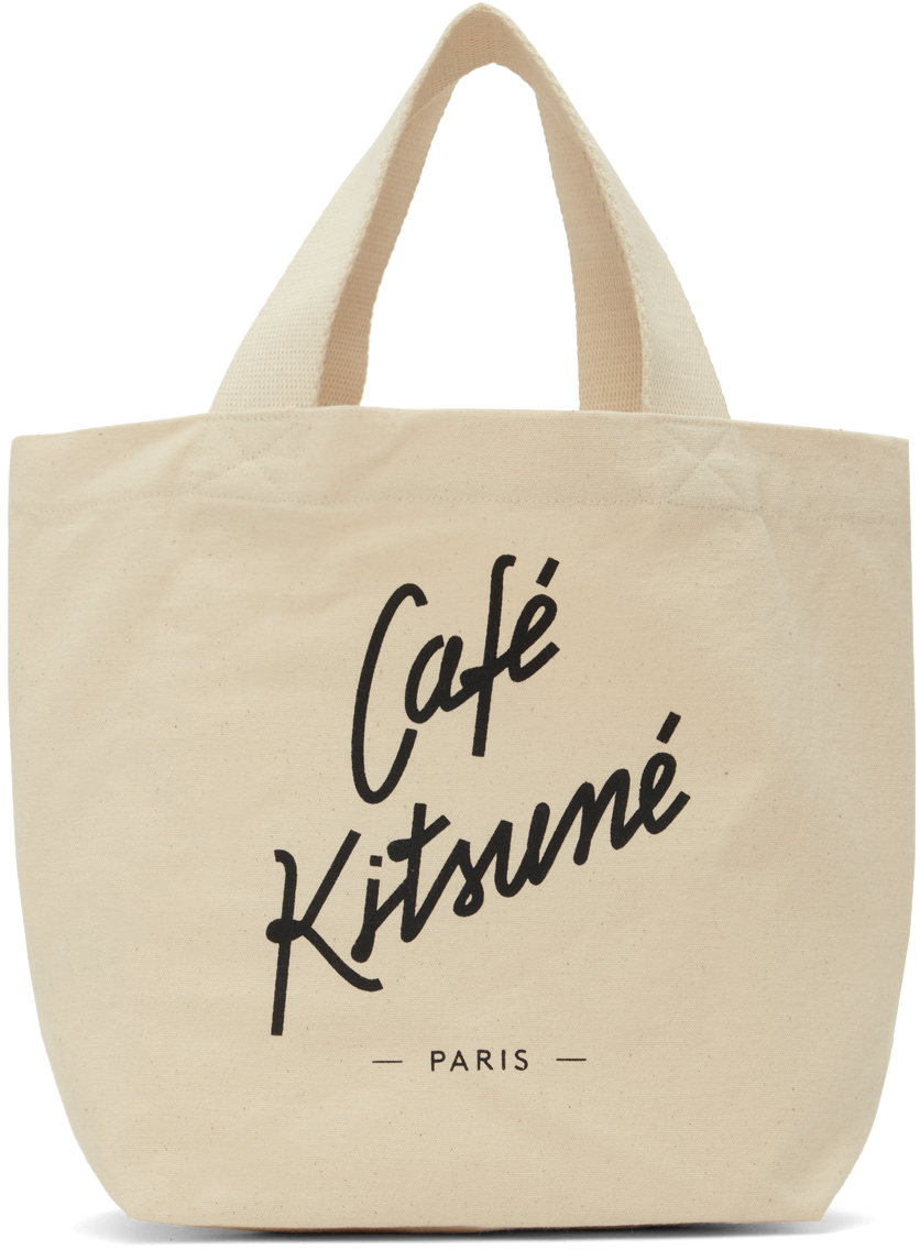 Maison Kitsuné Beige Mini 'Café Kitsuné' Tote