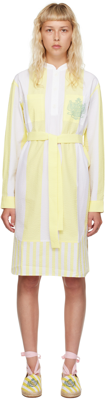 Maison Kitsuné White & Yellow Hotel Olympia Edition Poolside Dress