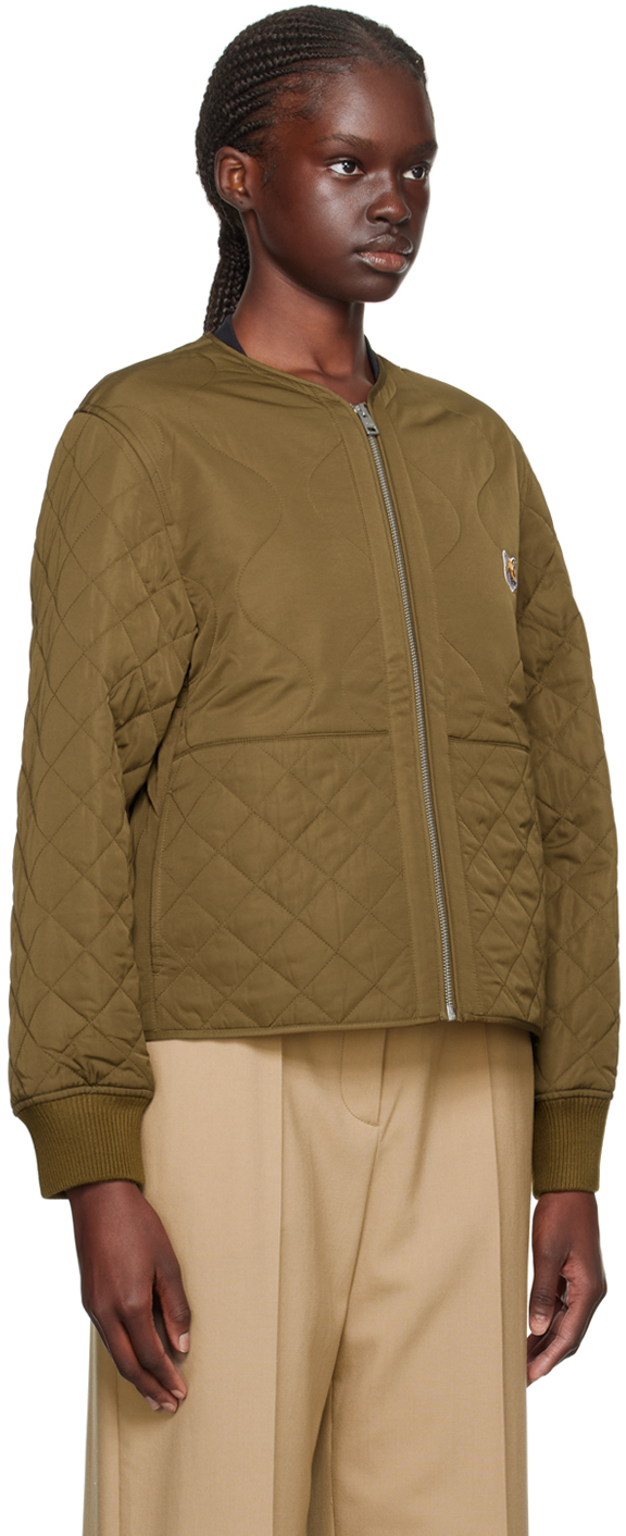 Maison Kitsuné Khaki Fox Head Jacket | Smart Closet