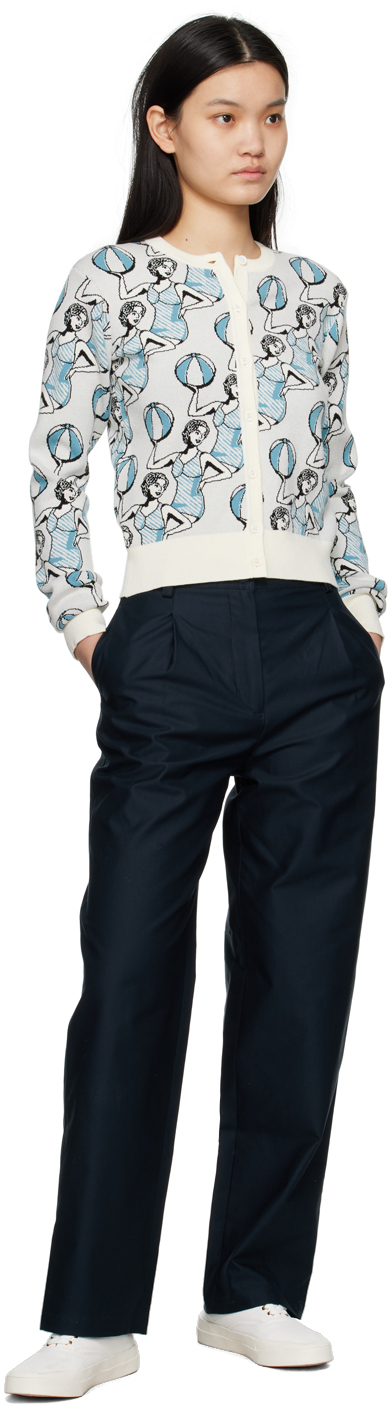 MAISON KITSUNÉ WHITE HOTEL OLYMPIA EDITION DANCING GIRLS CARDIGAN 
