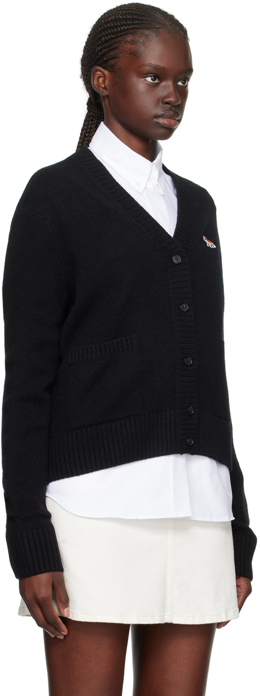 MAISON KITSUNÉ BLACK BABY FOX CARDIGAN 