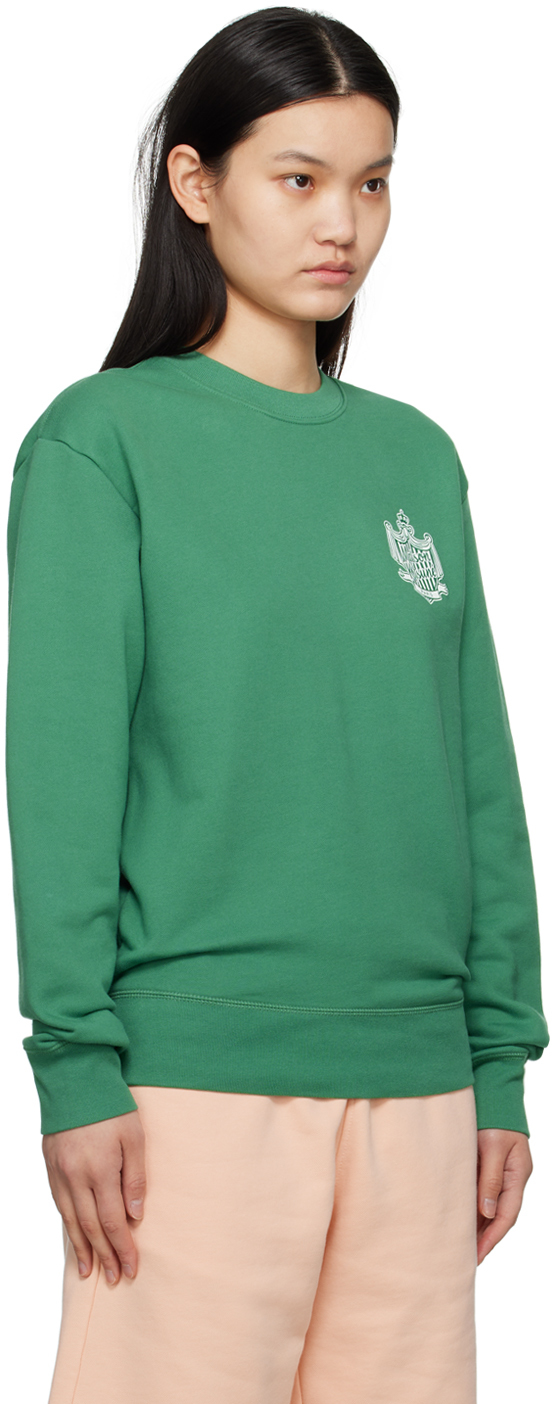 MAISON KITSUNÉ GREEN HOTEL OLYMPIA EDITION CREST SWEATSHIRT 