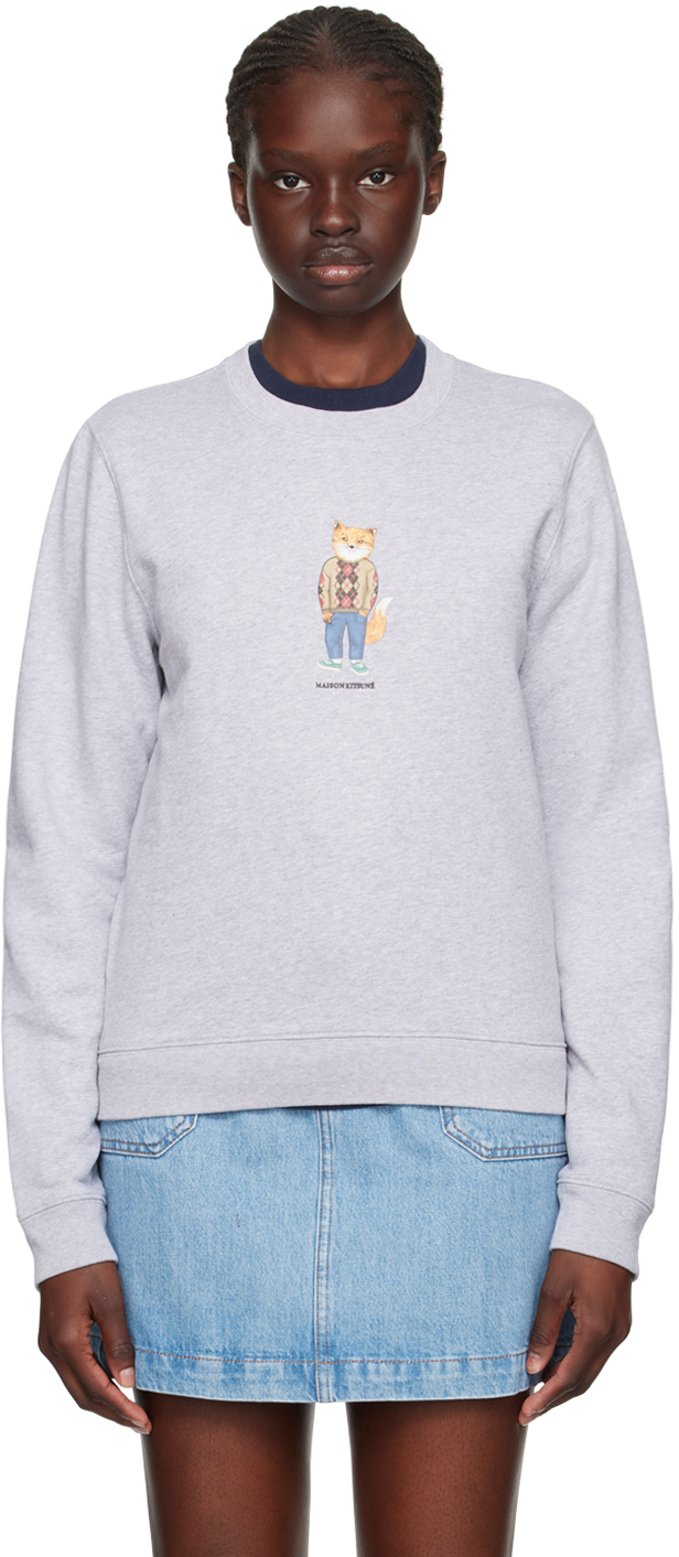 Maison Kitsuné Gray Dressed Fox Sweatshirt