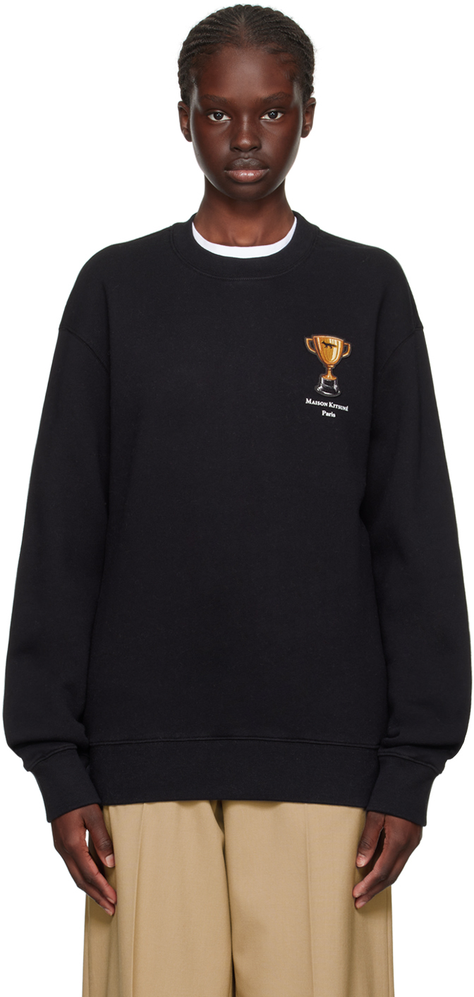 Black Patch Sweatshirt by Maison Kitsuné on Sale