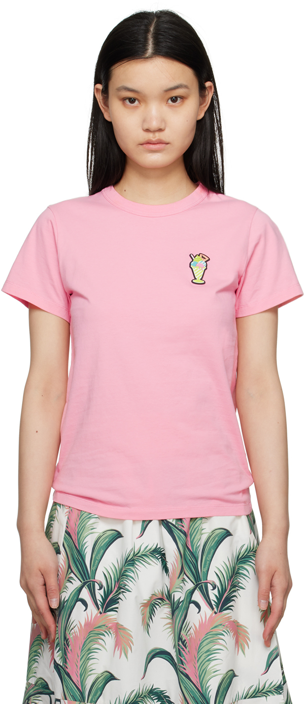 Maison Kitsuné Ice Cream Patch T-shirt In Pink