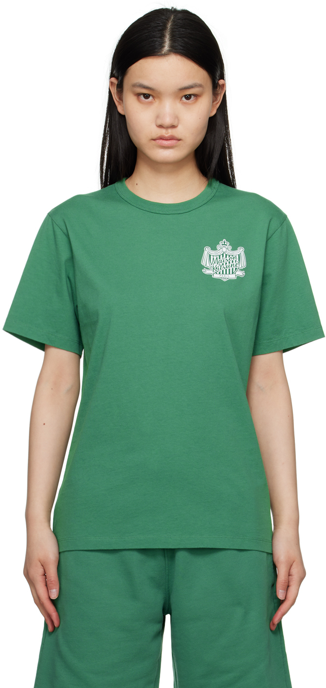 Maison Kitsuné Green Hotel Olympia Edition Crest T-shirt In P376 Tropical Green