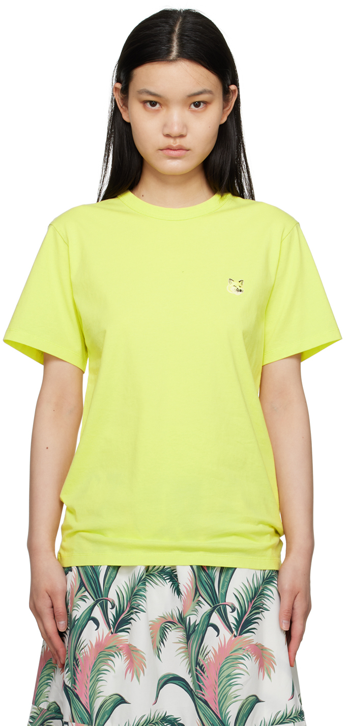 Maison Kitsuné Yellow Hotel Olympia Edition Fox Head T-shirt In P725 Lemon