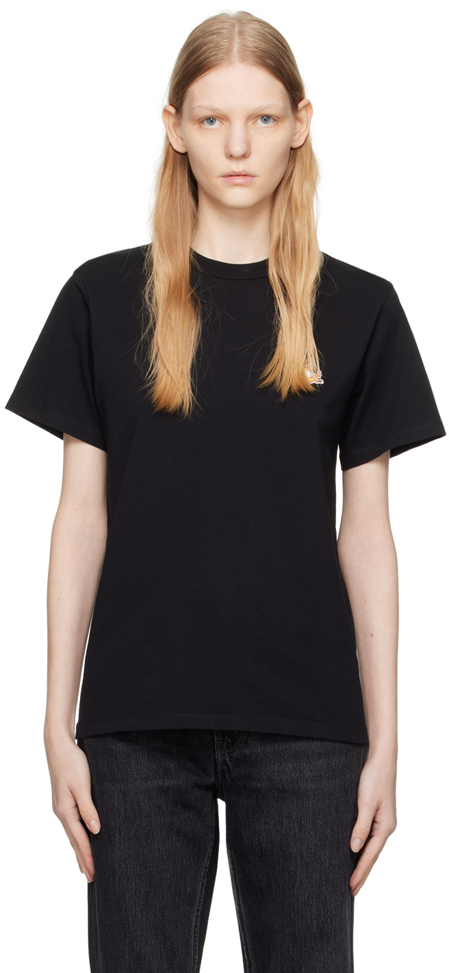 Black Chillax Fox T-Shirt by Maison Kitsuné on Sale
