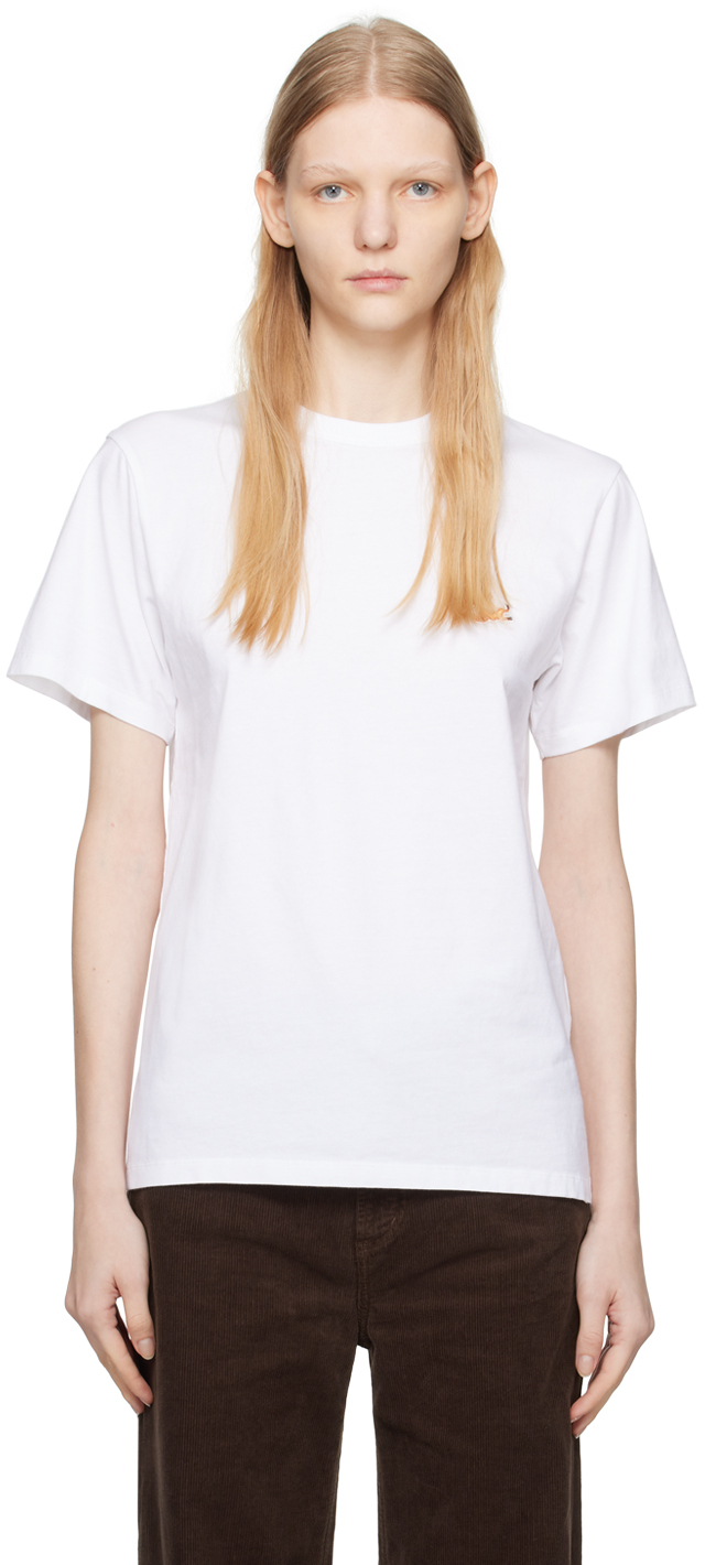 White Chillax Fox T-Shirt by Maison Kitsuné on Sale