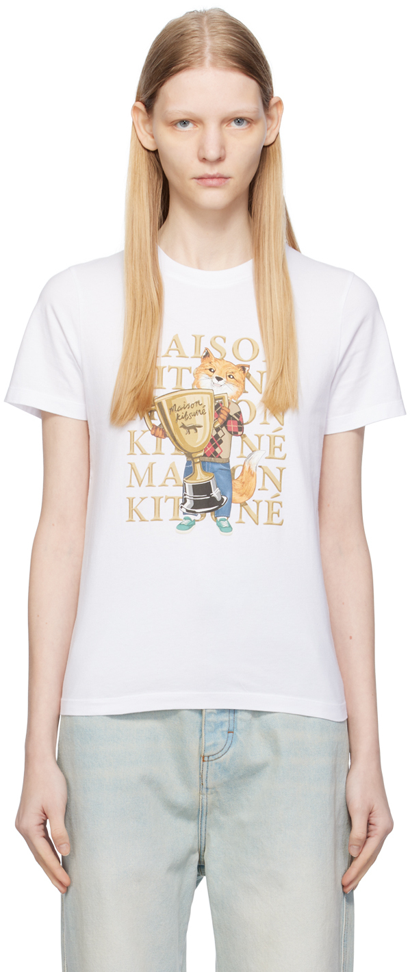 Maison Kitsuné White Printed T-shirt