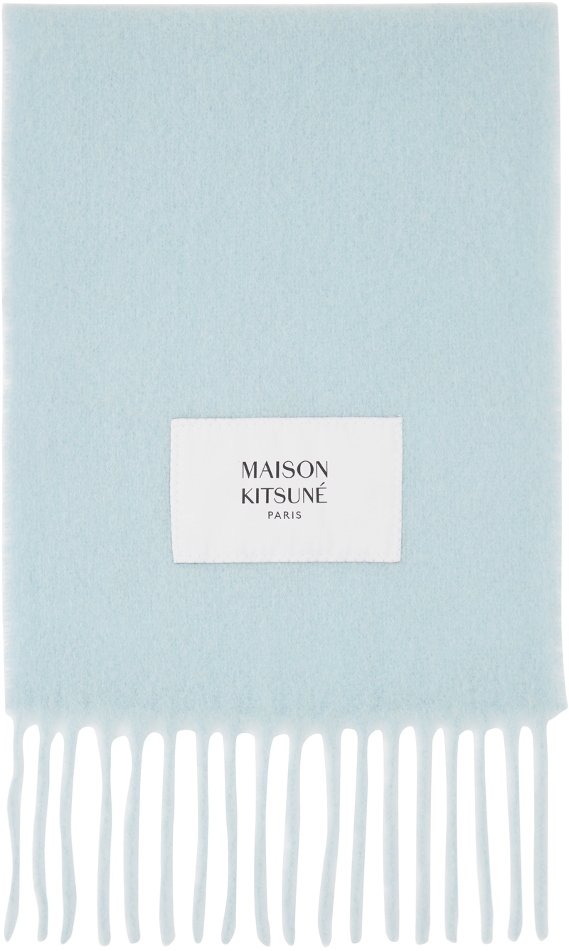 Maison Kitsuné: Blue Patch Scarf | SSENSE Canada