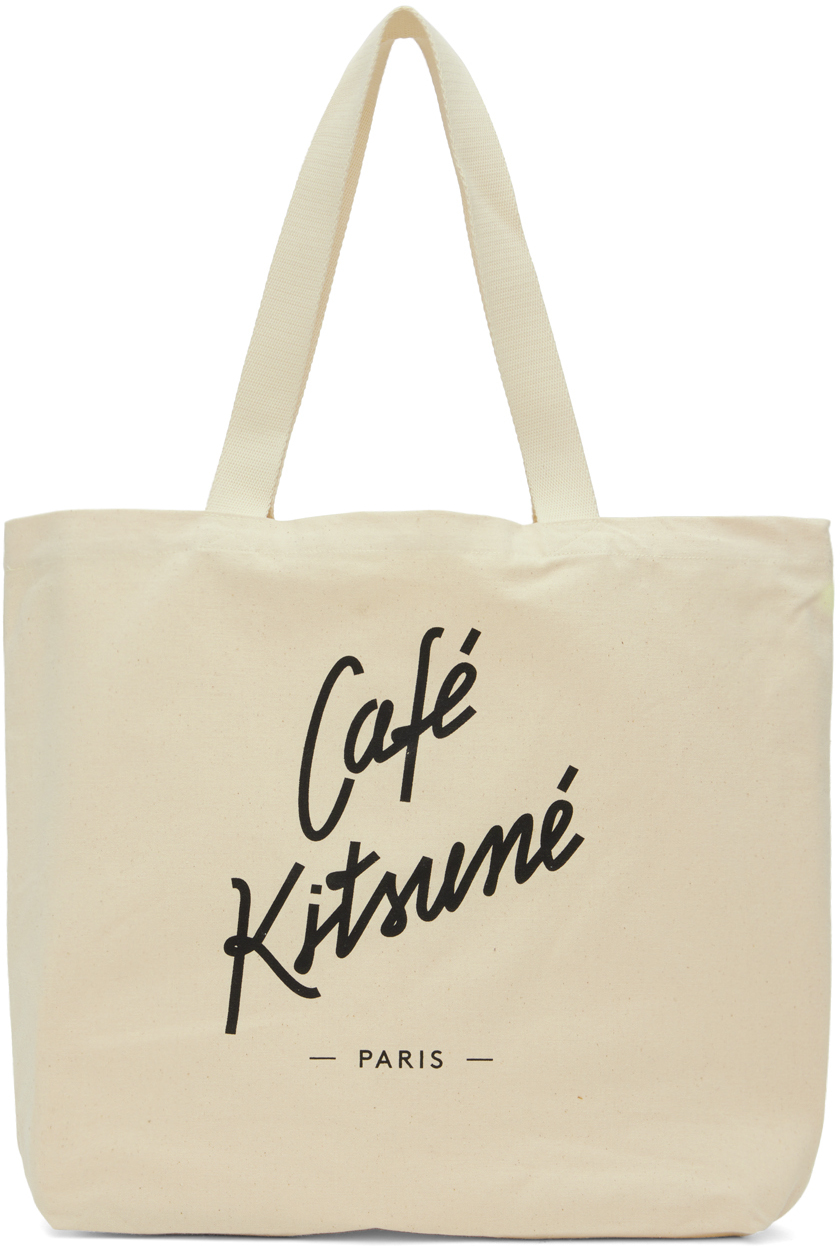 Beige 'Café Kitsuné' Tote by Maison Kitsuné on Sale
