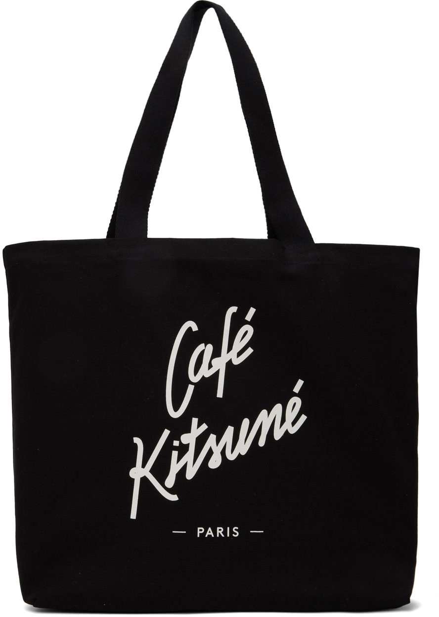 Black 'Café Kitsuné' Tote by Maison Kitsuné on Sale