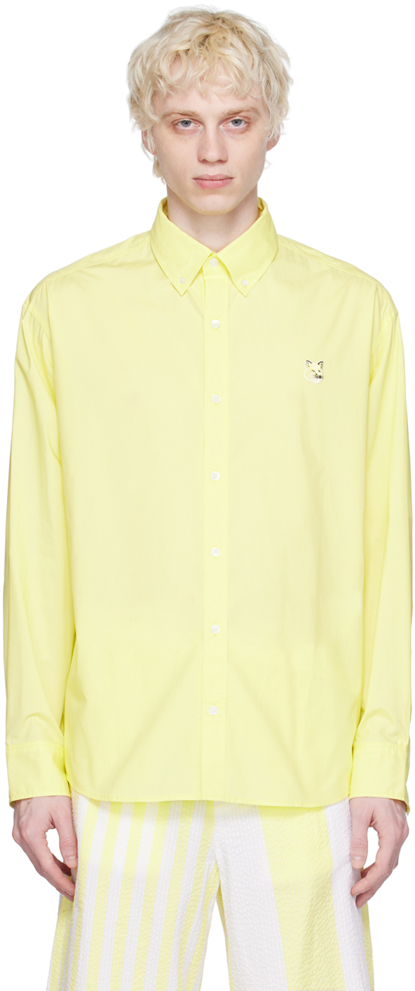 Maison Kitsuné Yellow Hotel Olympia Edition Fox Head Shirt In P725 Lemon