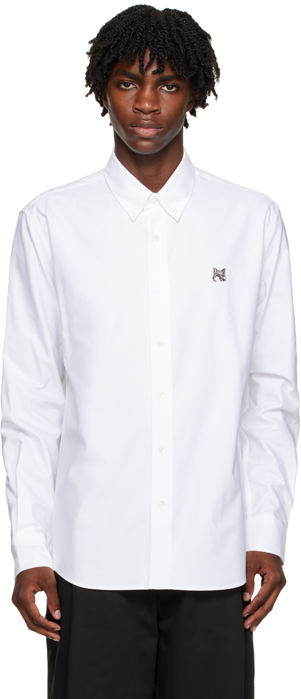 Maison Kitsuné White Fox Head Shirt In P100 White