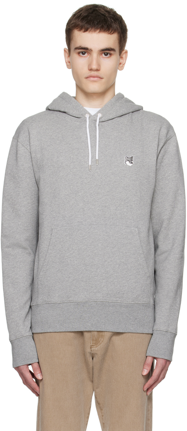 Gray Fox Head Hoodie