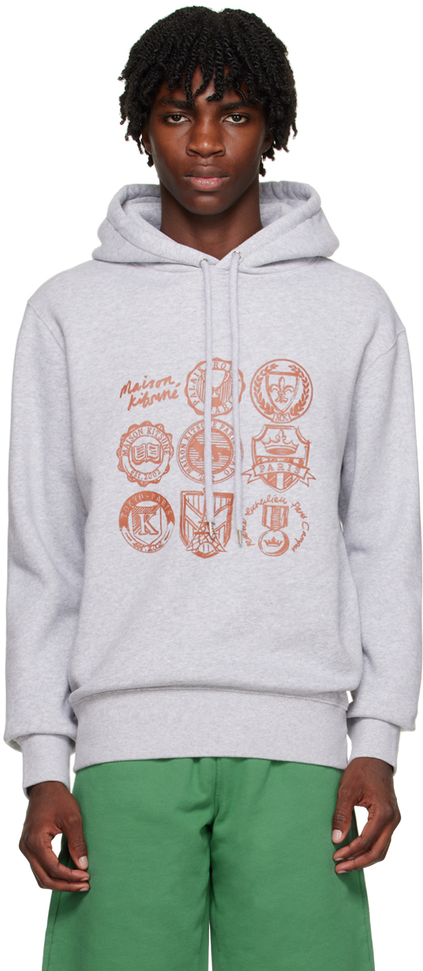 Maison Kitsuné Gray Printed Hoodie