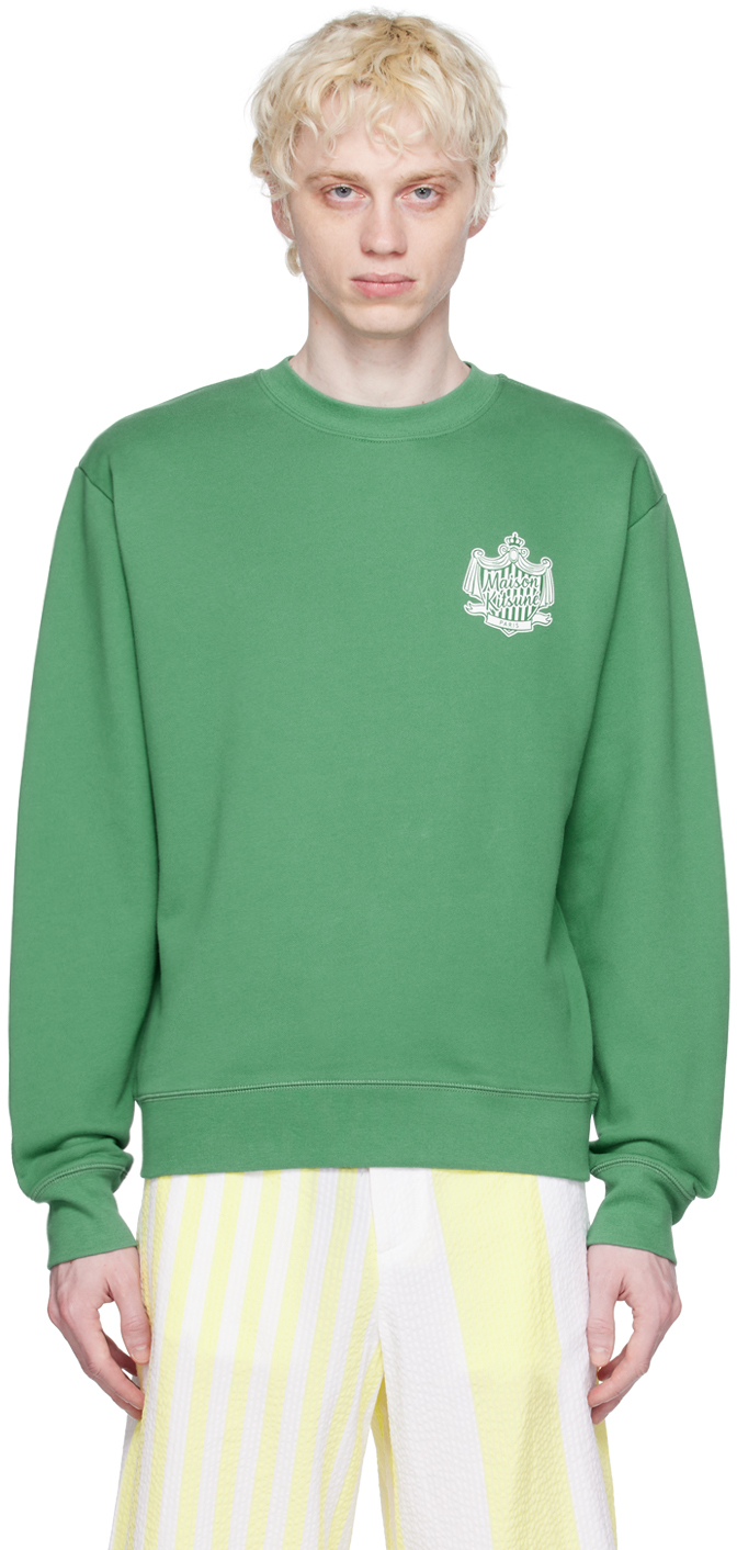 Green Hotel Olympia Edition Crest Sweatshirt by Maison Kitsuné on Sale