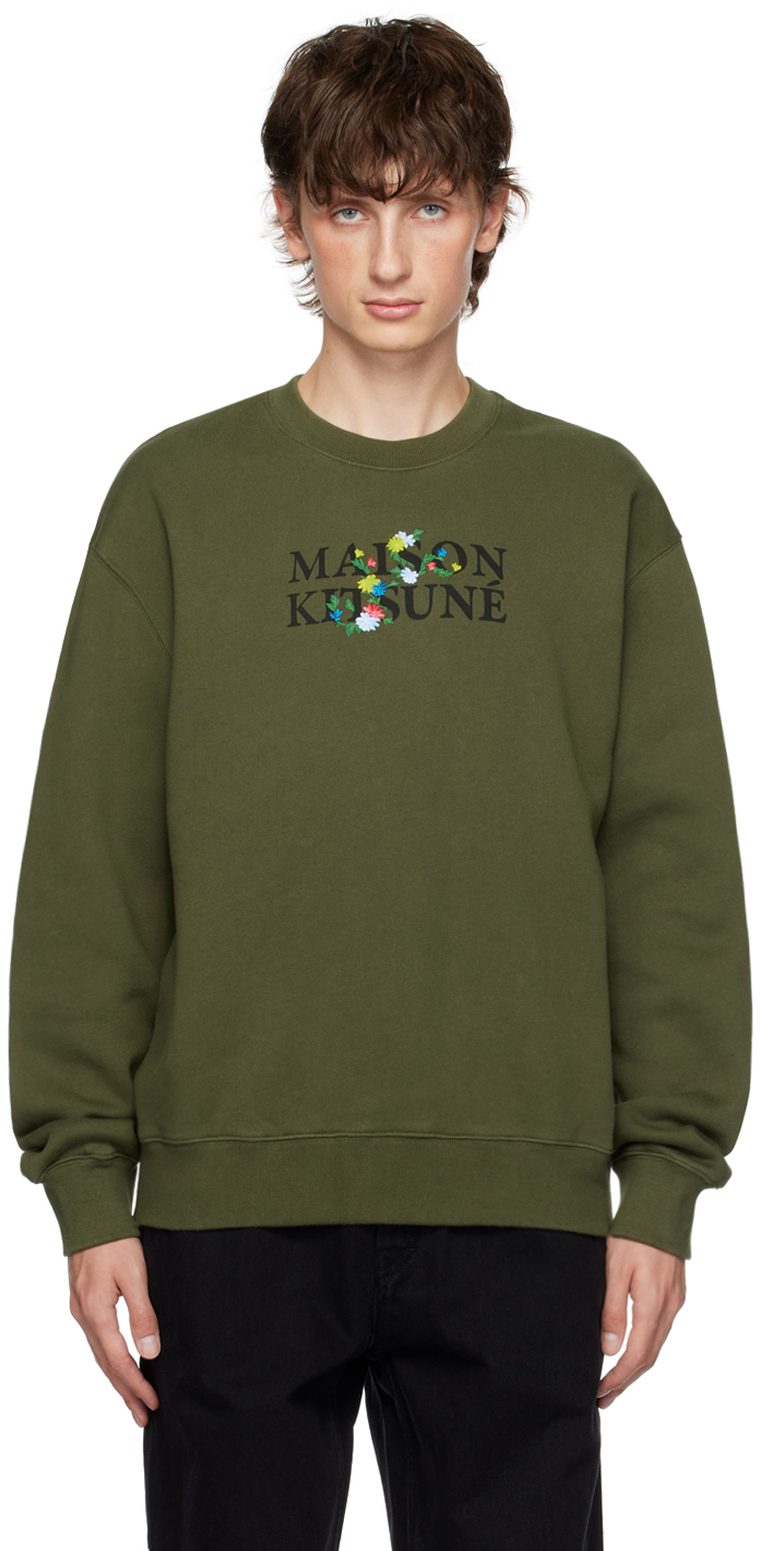 Maison Kitsuné Green Flowers Sweatshirt