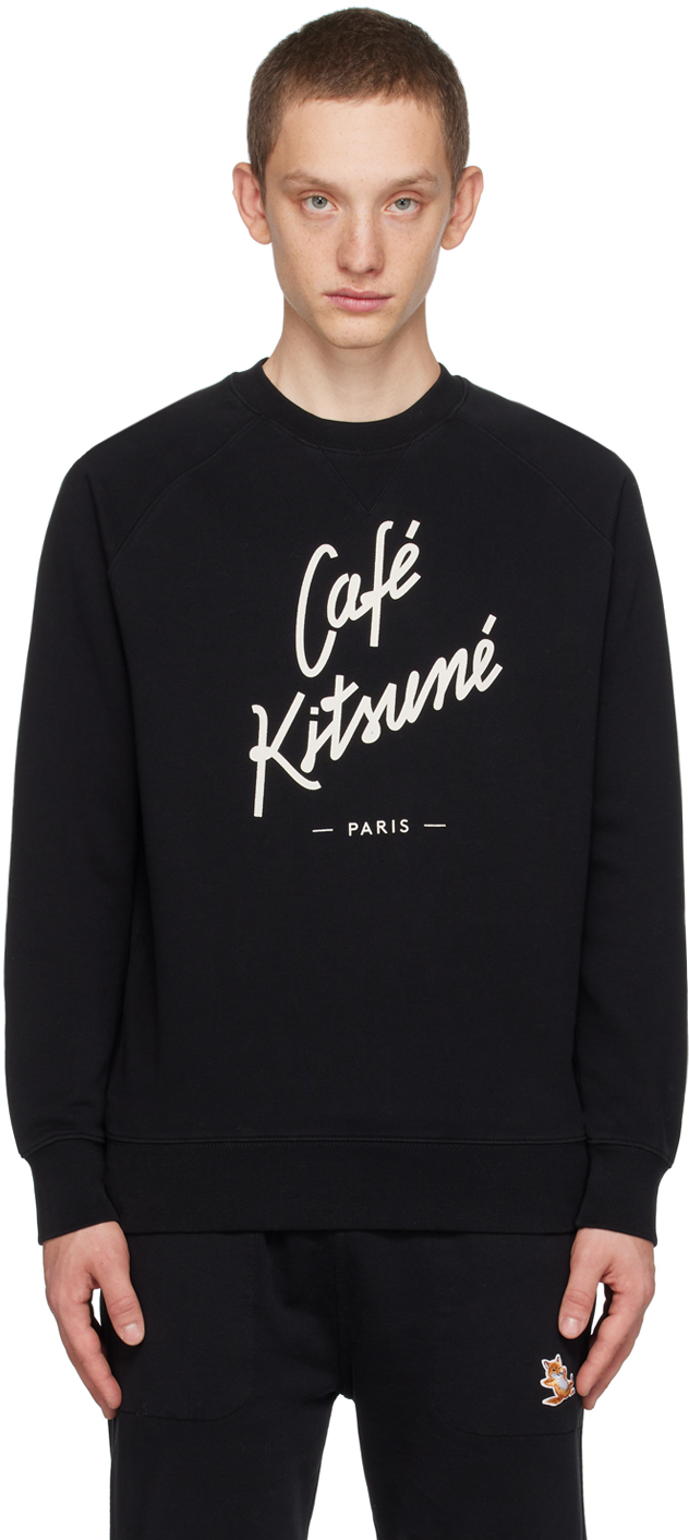 Maison Kitsuné Black 'café Kitsuné' Sweatshirt In Bk Black