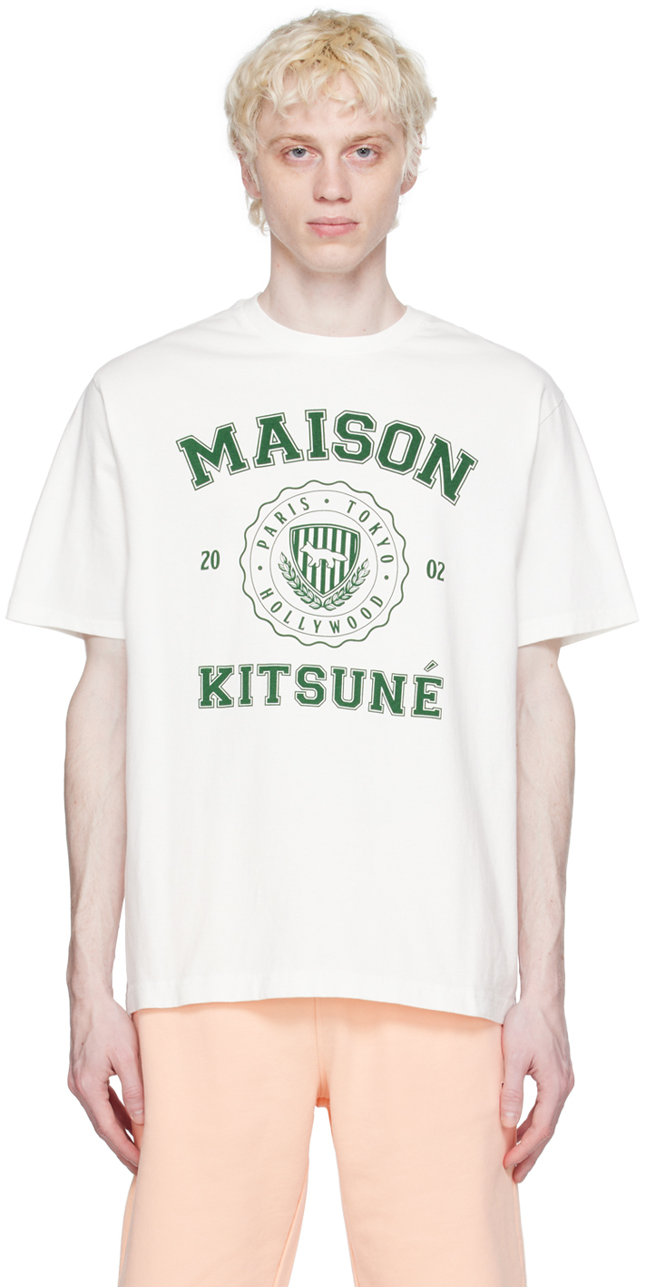 Shop Maison Kitsuné Hotel Olympiaエディション ホワイト Varsity Tシャツ In P103 Off-white