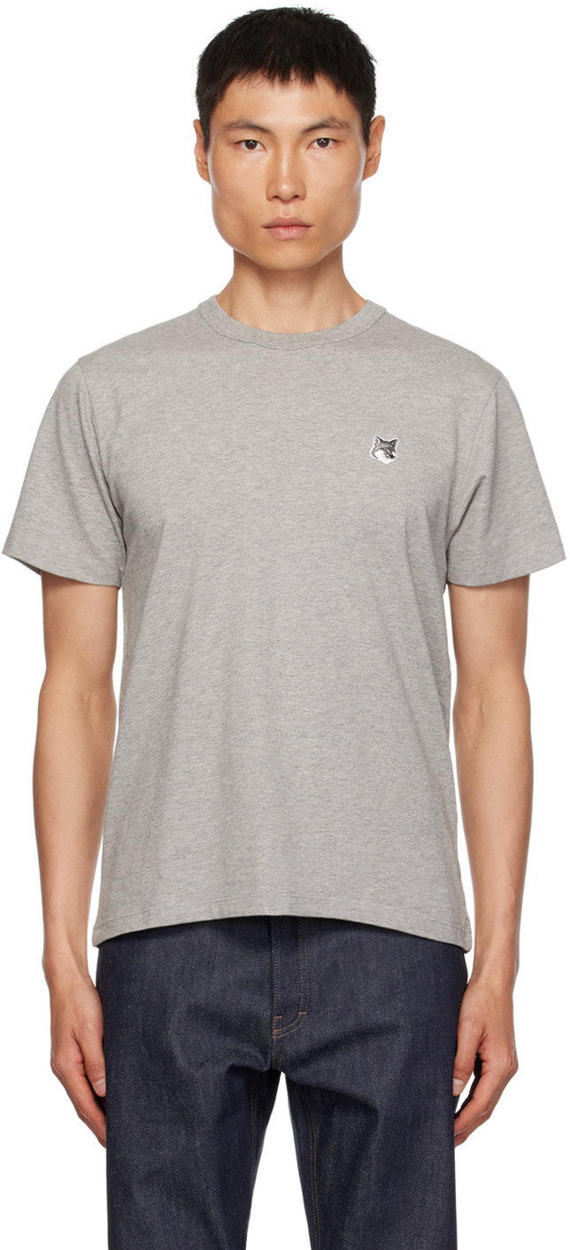 Gray Fox Head Patch Classic T-Shirt by Maison Kitsuné on Sale