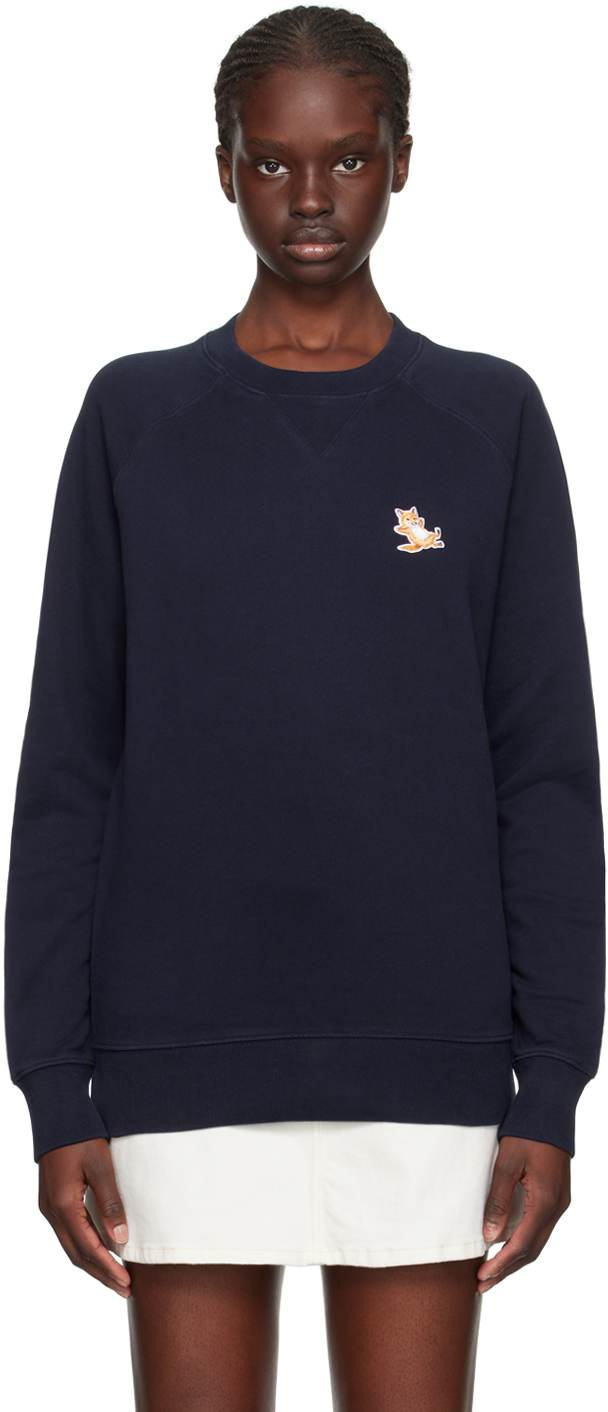 maison kitsuné navy chillax fox sweatshirt