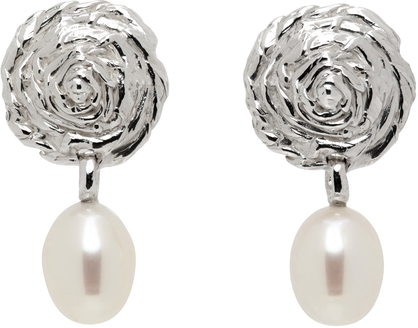 Corali Ssense Exclusive Silver Freshwater Pearl Breton Earrings In Silver Pearl
