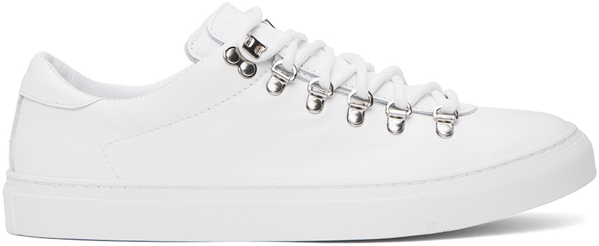 Diemme Round-toe Low-top Sneakers In White Nappa