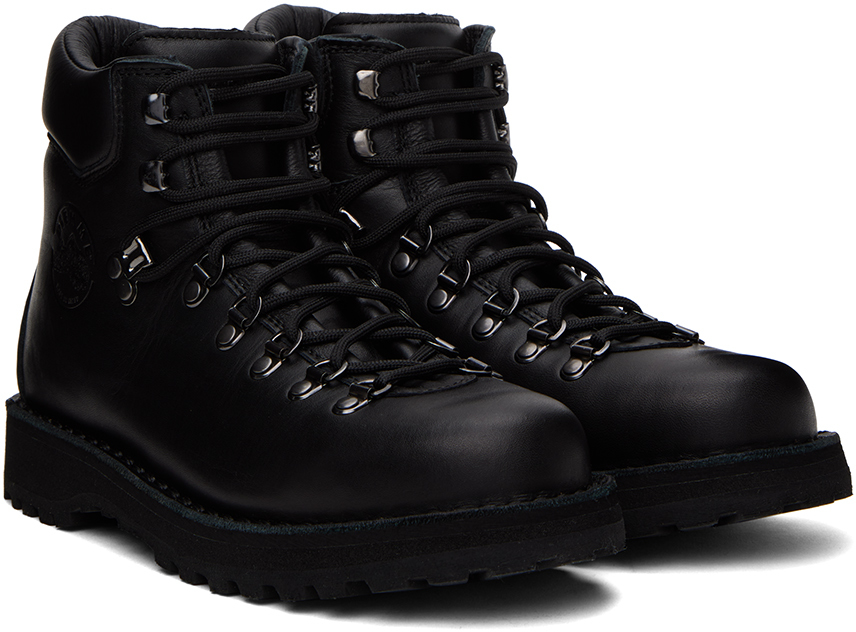 Diemme contrasting-panel lace-up boots - Black