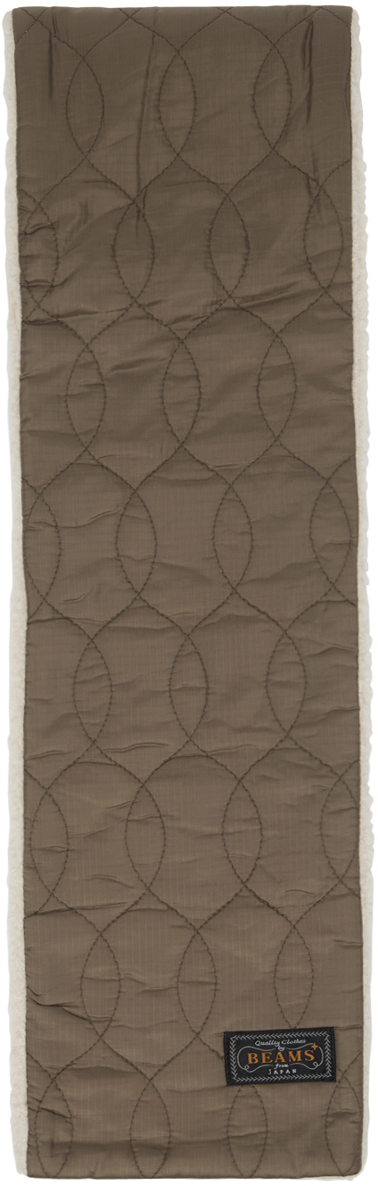 Beams Khaki Quilted Scarf In Khaki24