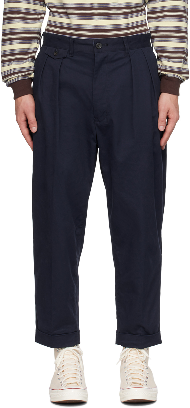 Khaki 2 Pleats Twill Trousers