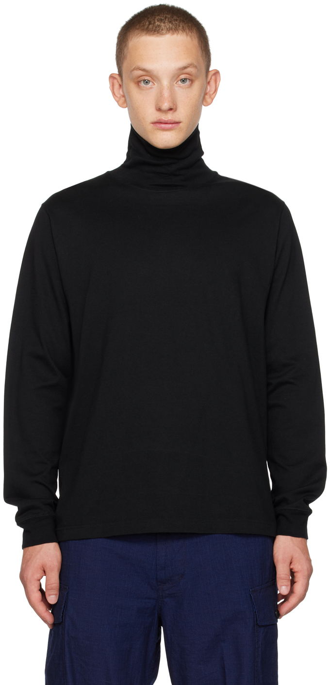 BEAMS PLUS: Black Ribbed Sweater | SSENSE