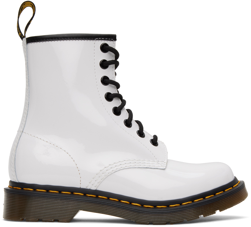 White 1460 Lace-Up Boots