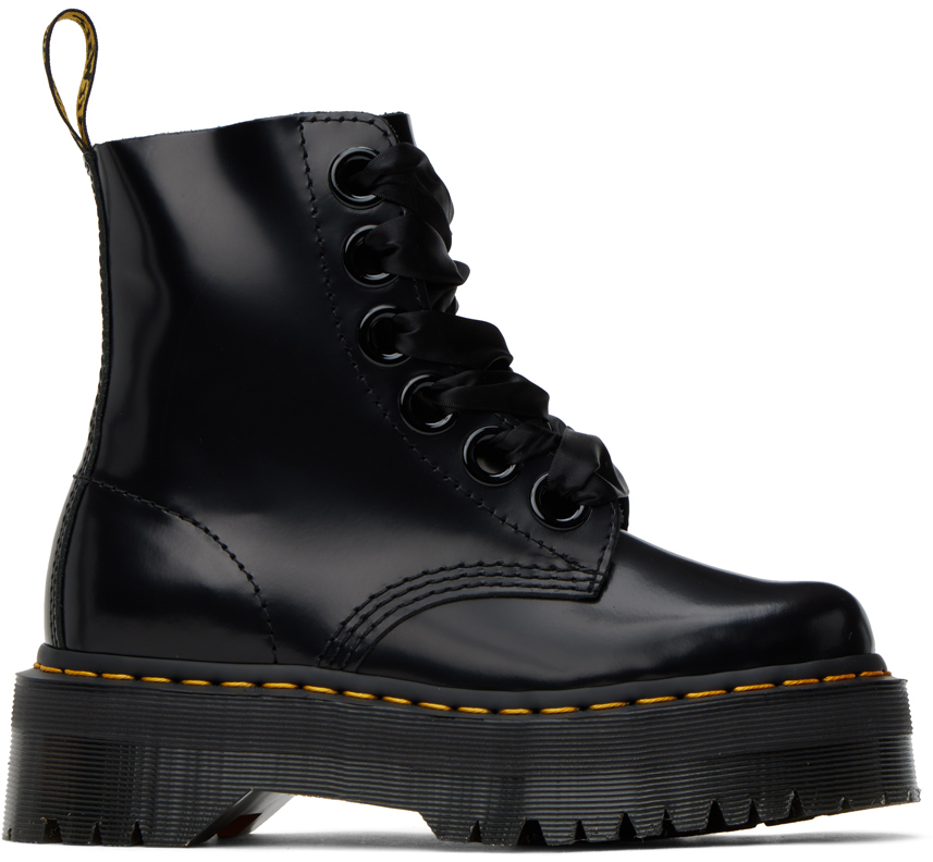 Black Molly Platform Boots by Dr. Martens on Sale