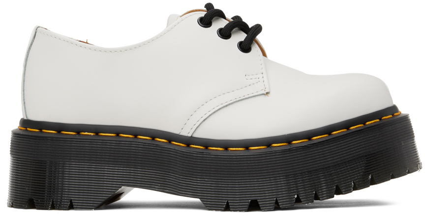 White 1461 Quad Derbys by Dr. Martens on Sale