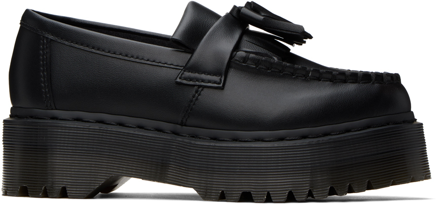 Black Adrian Quad Mono Loafers by Dr. Martens on Sale