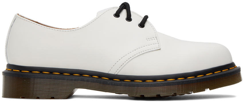 Shop Dr. Martens' White 1461 Smooth Derbys In White Smooth