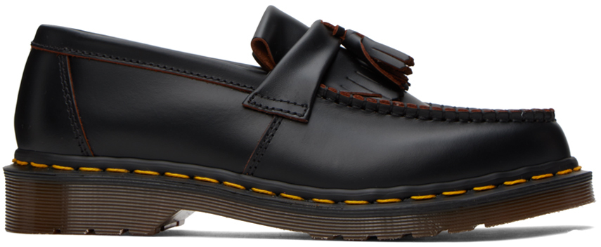 Dr. Martens' Black 'made In England' Adrian Loafers In Black Quilon