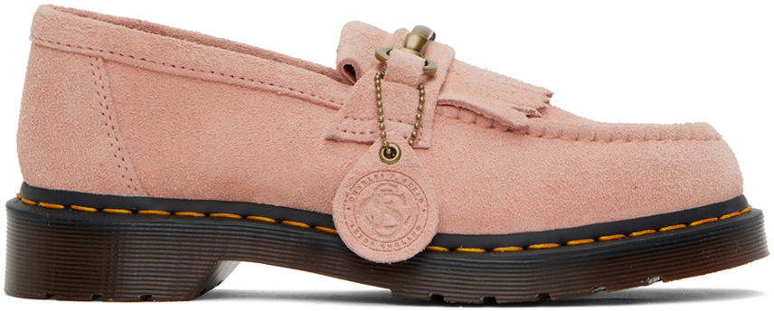 Dr. Martens' Adrian Snaffle Desert Oasis Suede Loafers Shoes In Peach Beige Desert Oasis Suede