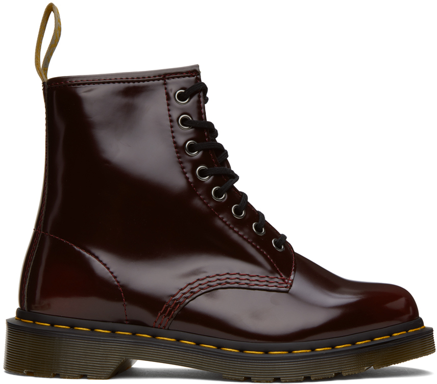 DR. MARTENS' BURGUNDY 1460 LACE-UP BOOTS