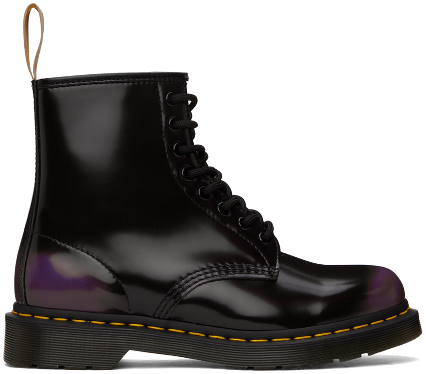 Black & Purple 1460 Boots