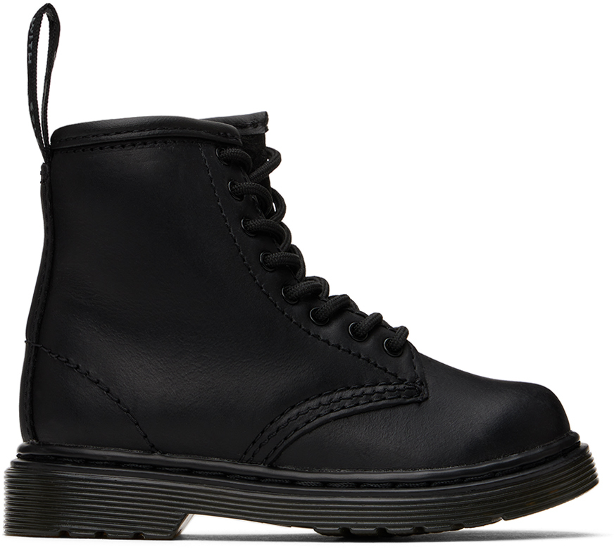 Dr. Martens' Junior 1460 Faux Fur Lined Boots In Black Republic Wp