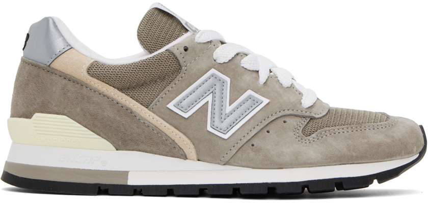 New Balance Taupe Made In Usa 996 Core Sneakers In Grey/silver