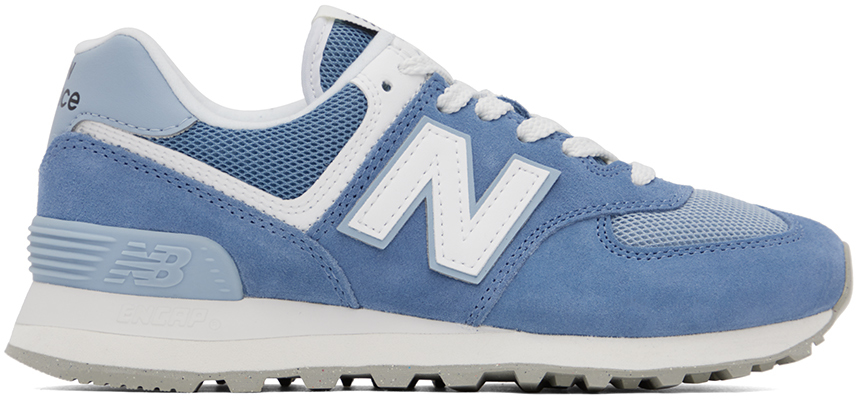Blue & White 574 Sneakers by New Balance on Sale