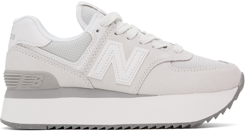 New Balance Women's 574+ Casual Sneakers From Finish Line In Reflection,rain Cloud,white