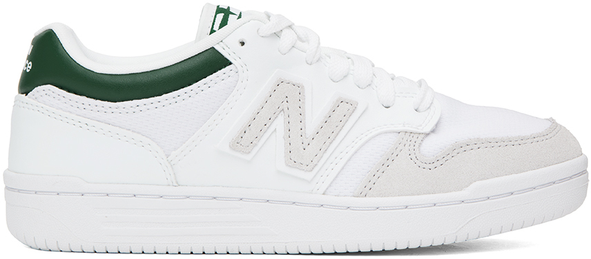 New Balance White & Green 480 Sneakers In White/nightwatch