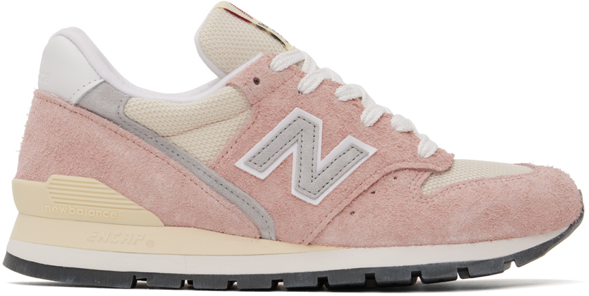 NEW BALANCE PINK & OFF-WHITE MADE IN USA 996 SNEAKERS