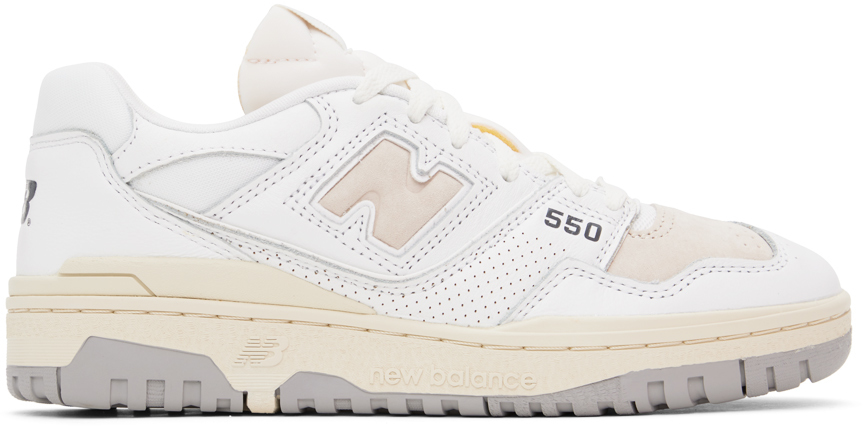 New Balance White 550 Sneakers In White/timberwolf
